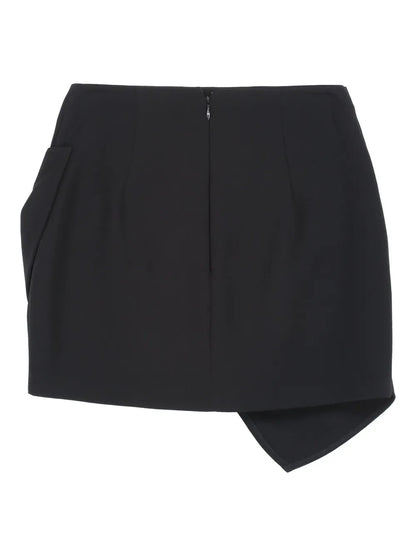 Macro-Bow Crepe Mini Skirt