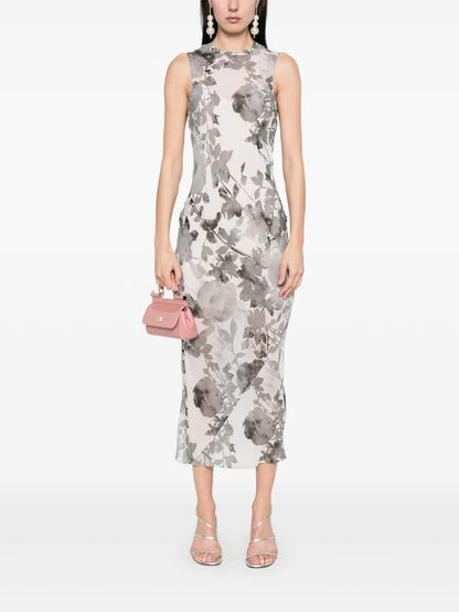 Floral-Print Midi Dress