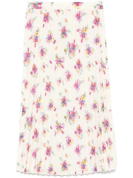 Floral-Print Midi Skirt