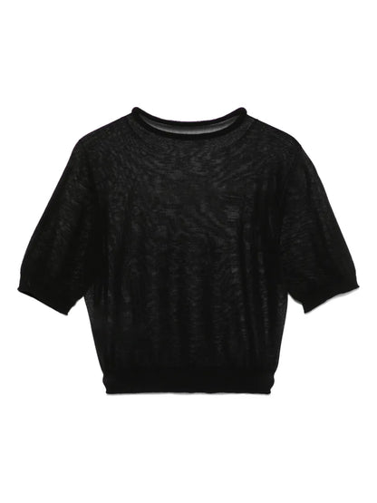 Knitted Cropped T-Shirt