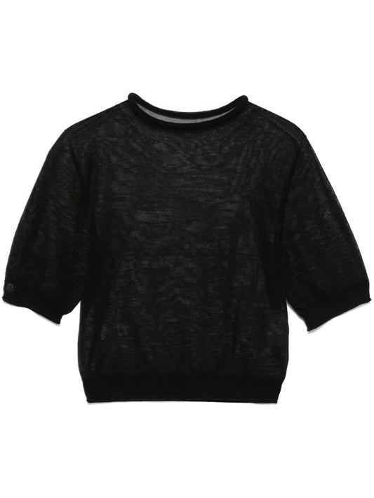 Knitted Cropped T-Shirt
