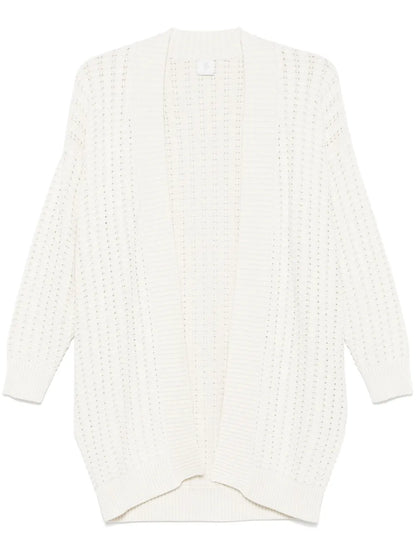 Metallic-Threading Cardigan
