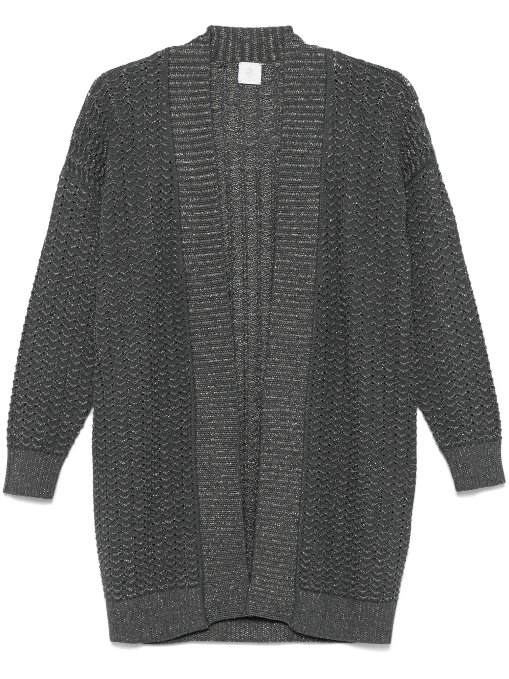 Metallic-Threading Cardigan
