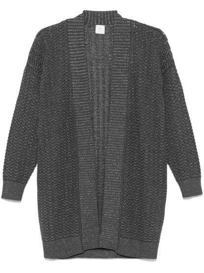Metallic-Threading Cardigan