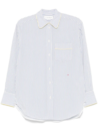 Striped Pajama-Style Shirt