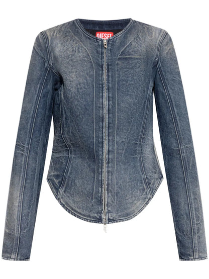 Zip-Up Denim Jacket