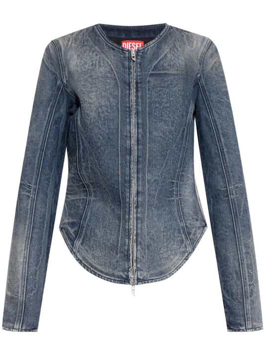 Zip-Up Denim Jacket
