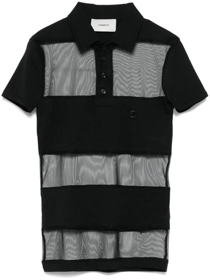 Striped Sheer Polo Top