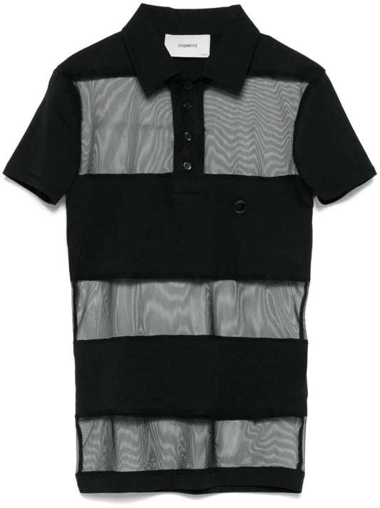 Striped Sheer Polo Top