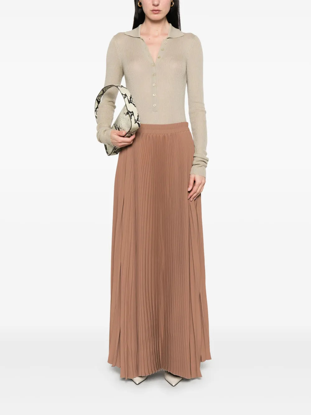 Pleated Maxi Skirt