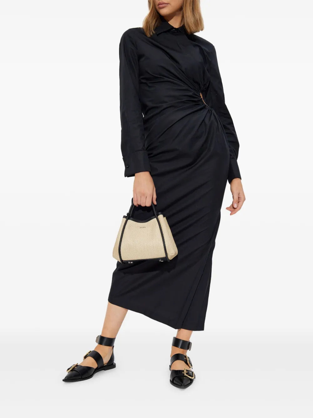 Draped-Detailing Midi Dress