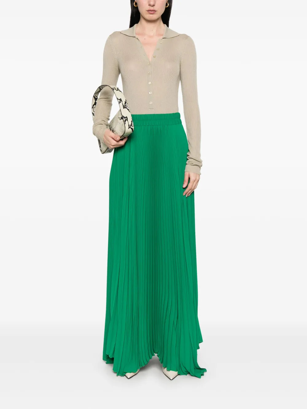 Pleated Maxi Skirt
