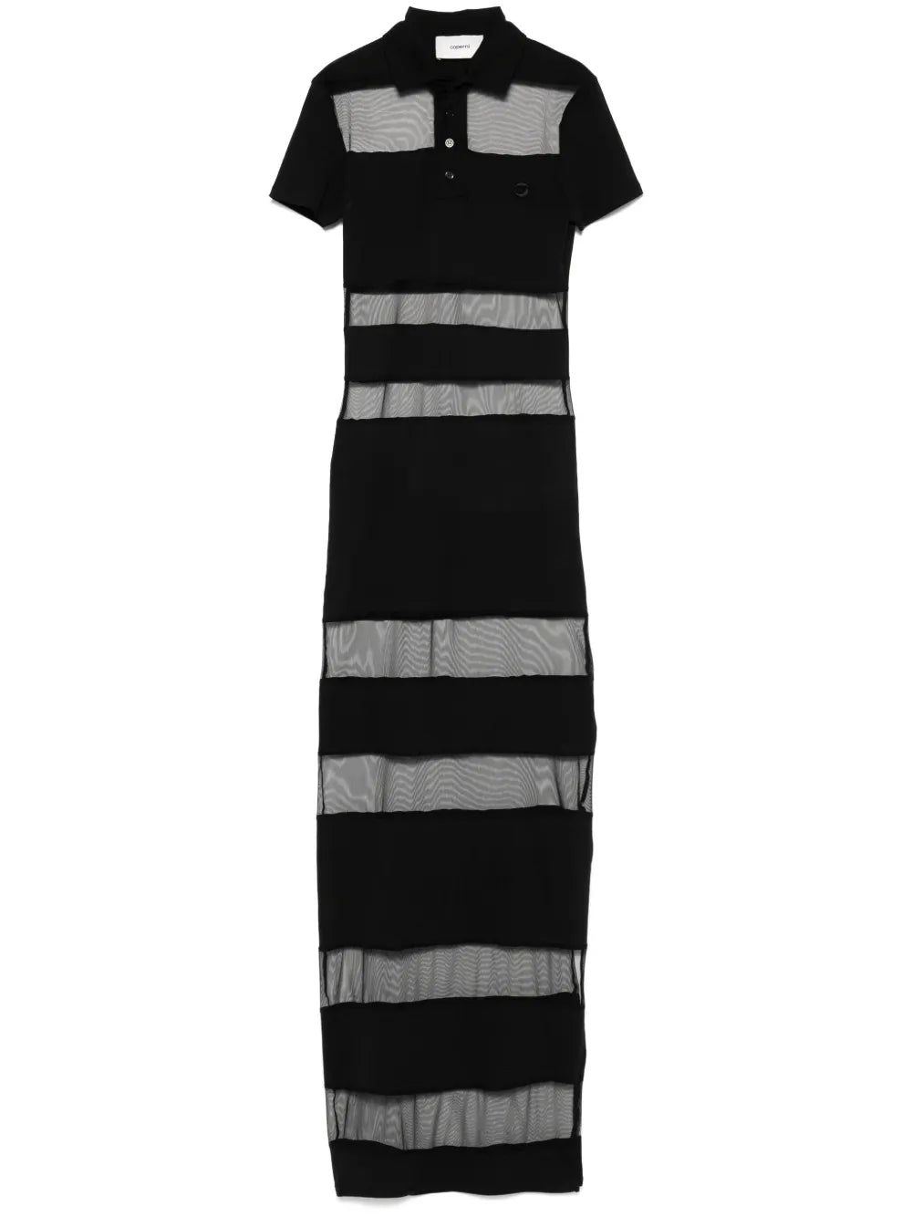 Striped Sheer Polo Dress