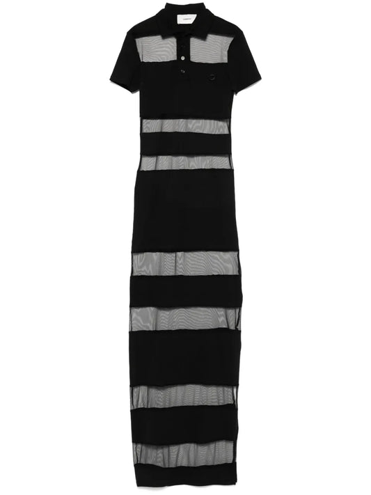 Striped Sheer Polo Dress