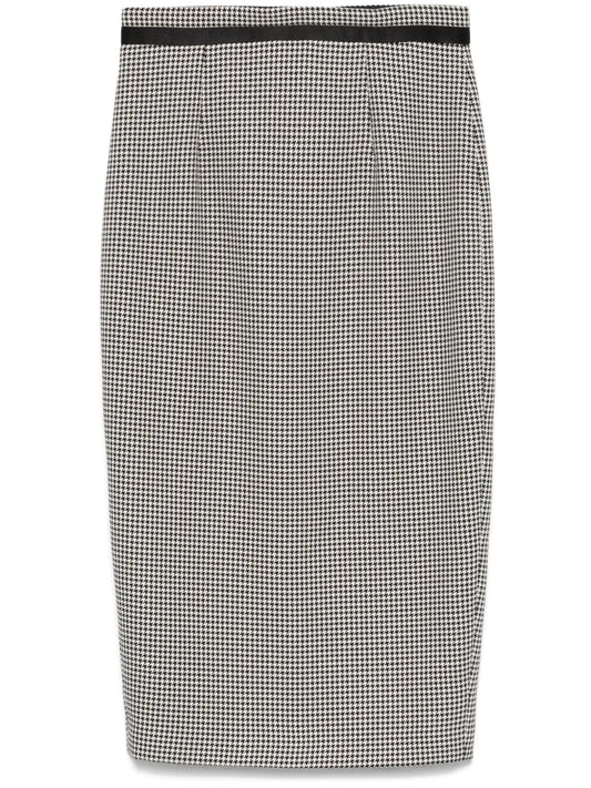 Houndstooth Midi Skirt