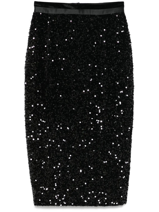 Sequin-Embellished Midi Skirt