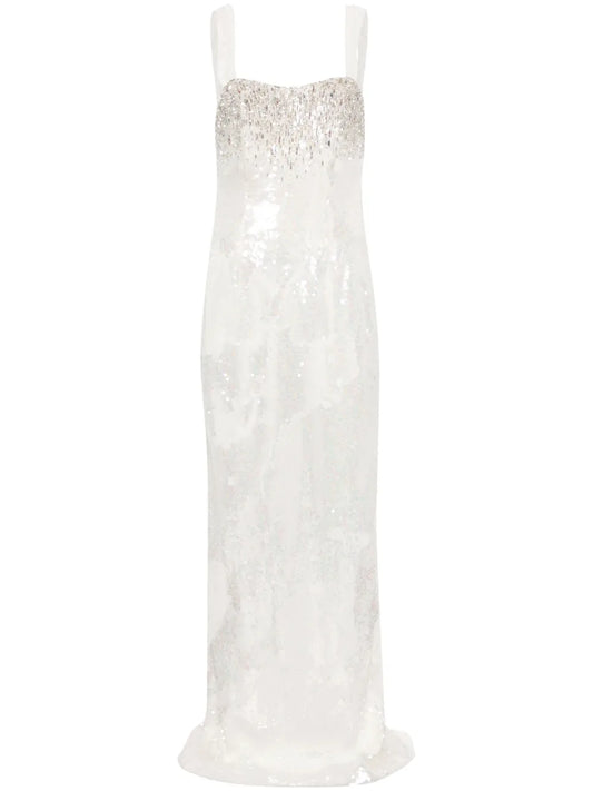 Crystal-Embellished Sequinned Gown