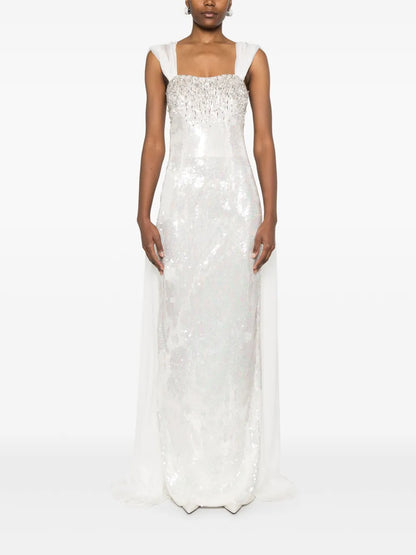 Crystal-Embellished Sequinned Gown