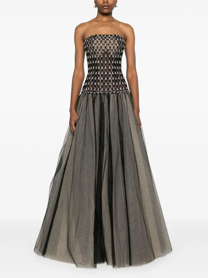 Crystal-Embellished Corset Gown