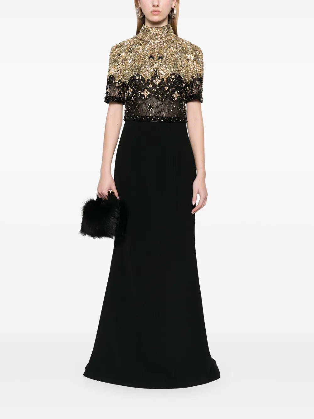 Bead-Embellished Skirt Set