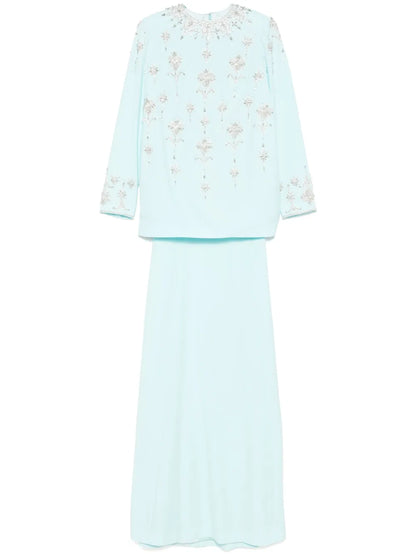 Crystal-Embellished Top And Skirt Set
