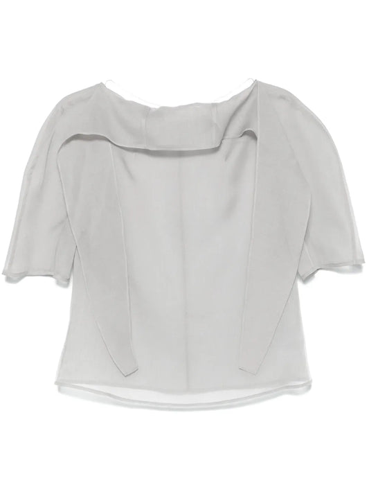 Knotted-Collar Blouse