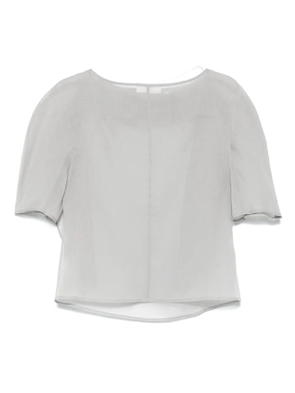 Knotted-Collar Blouse
