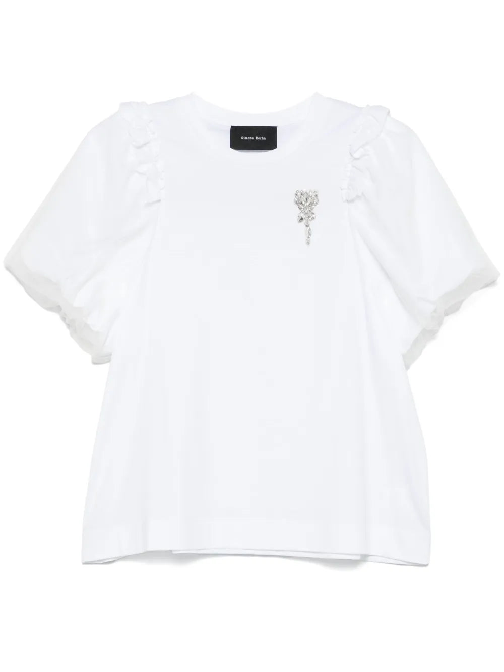 Flower-Embellished T-Shirt