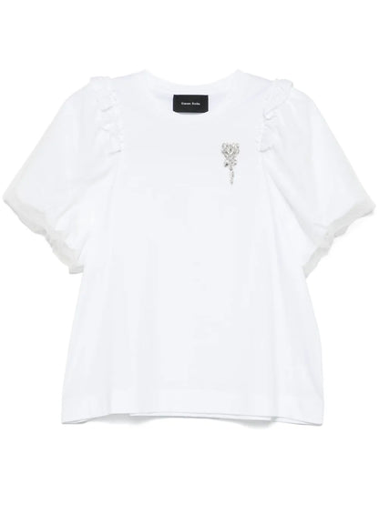 Flower-Embellished T-Shirt