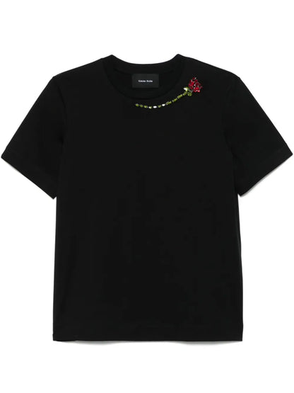Flower-Embellished T-Shirt