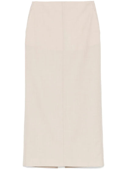 Mélange-Effect Maxi Skirt
