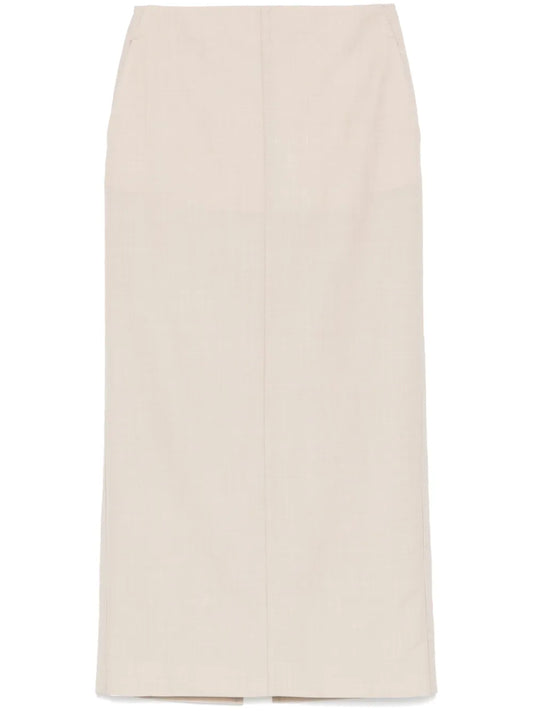 Mélange-Effect Maxi Skirt