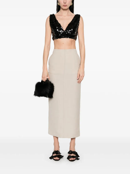 Sequinned Cropped Top