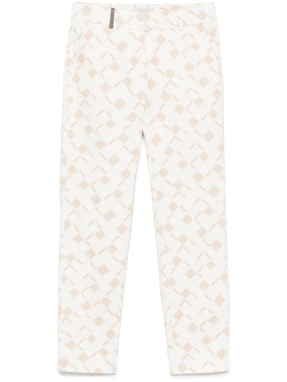 Geometric-Print Trousers