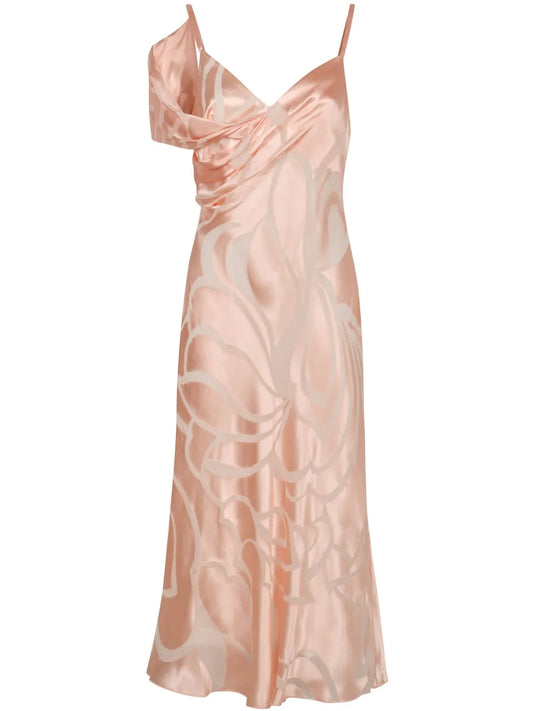 Devoré-Effect Midi Dress