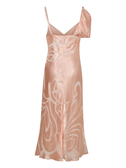 Devoré-Effect Midi Dress