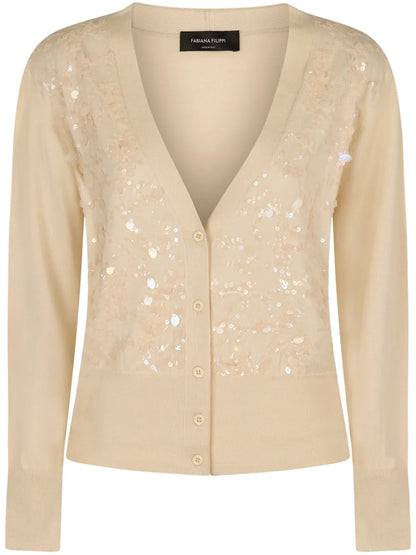 Sequin-Embellished Cardigan
