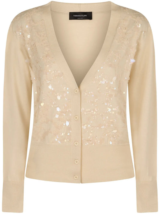 Sequin-Embellished Cardigan