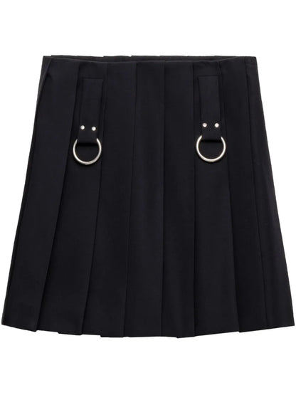 Pleated Gabardine Skirt