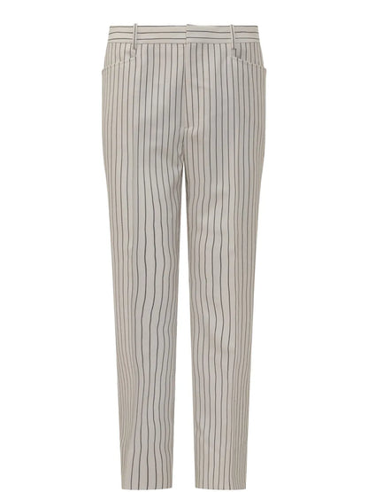 Striped Wool Tailored Trousers