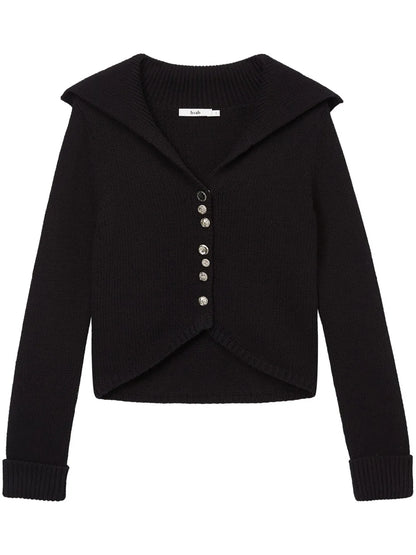 Wide-Lapel Cardigan