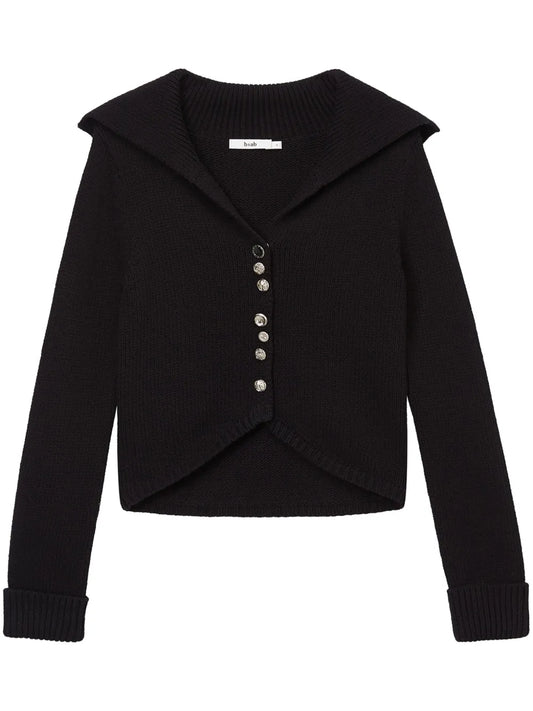 Wide-Lapel Cardigan