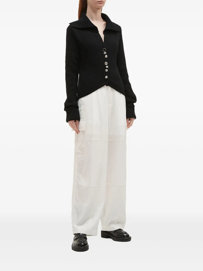 Wide-Lapel Cardigan