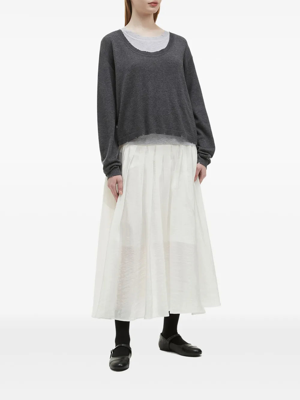 Pleated Midi Skirt