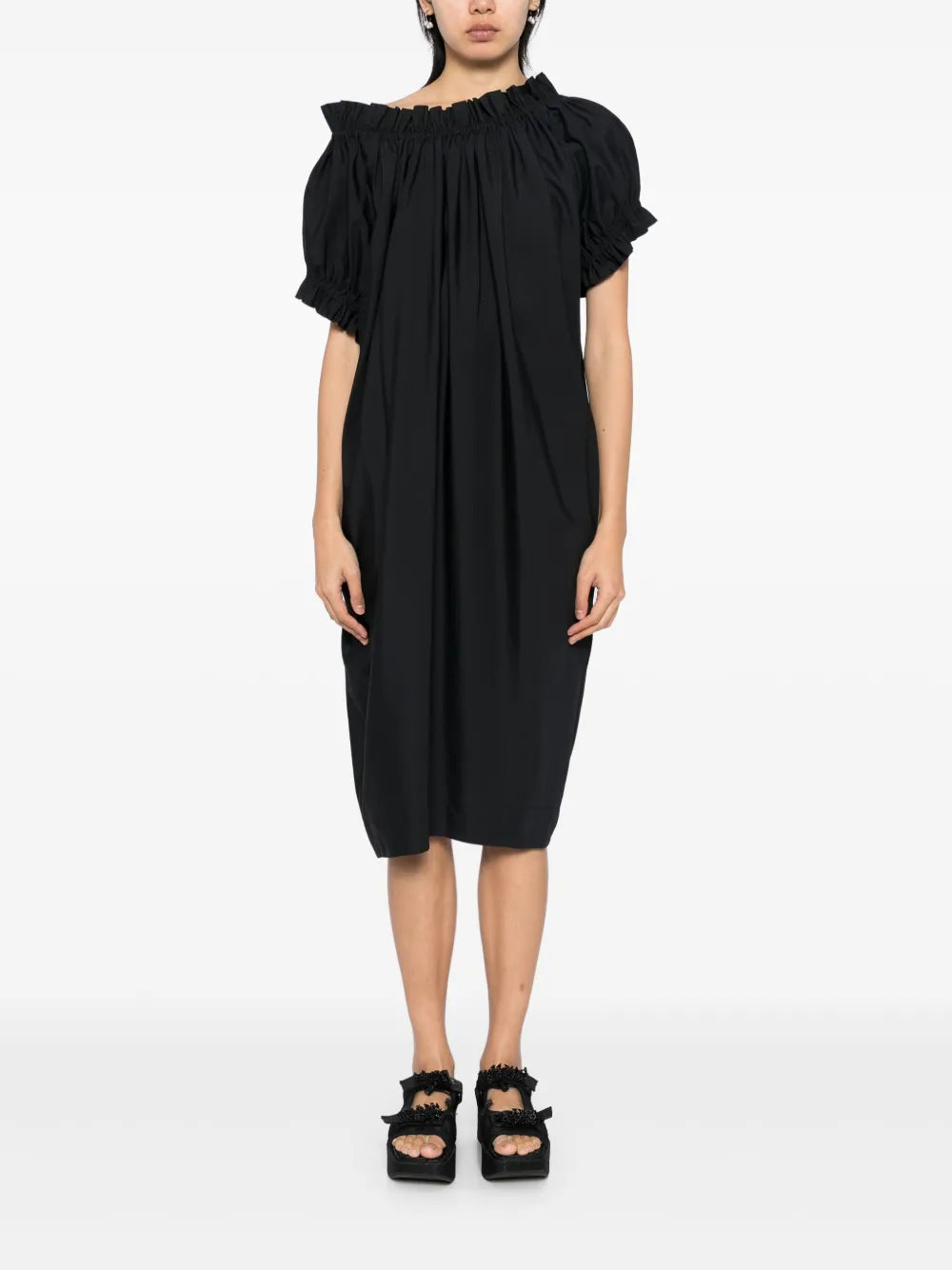 Gathered Ruffle Dress