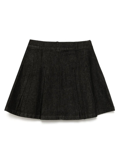 Denim Pleated Skirt
