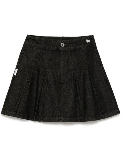 Denim Pleated Skirt