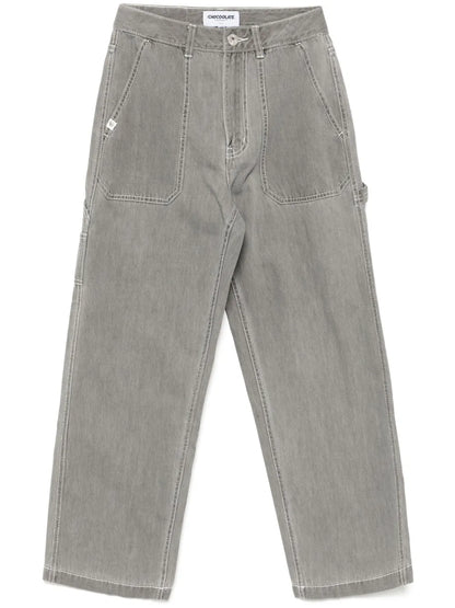 Wide-Leg Work Jeans