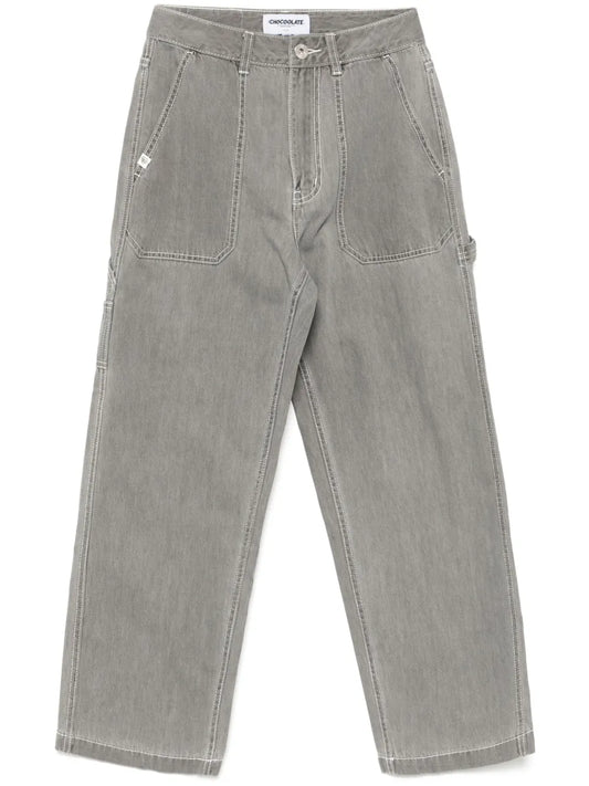 Wide-Leg Work Jeans