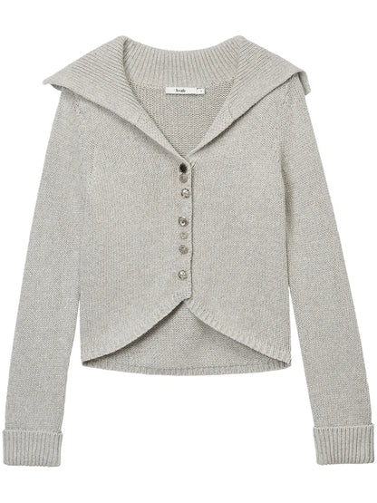 Wide-Lapel Cardigan